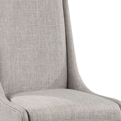 Set of Two Gray and White Linen Dining Side Chairs HomeRoots