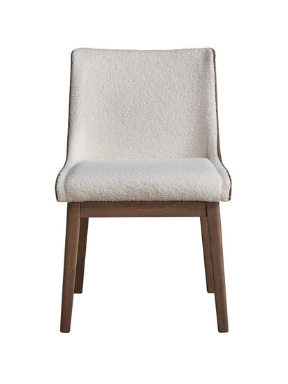 Set of Two White and Brown Velvet Dining Side Chairs HomeRoots
