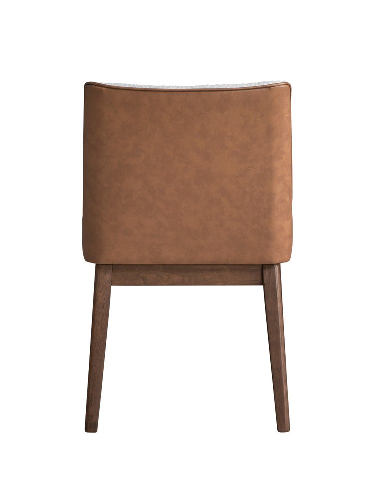 Set of Two White and Brown Velvet Dining Side Chairs HomeRoots