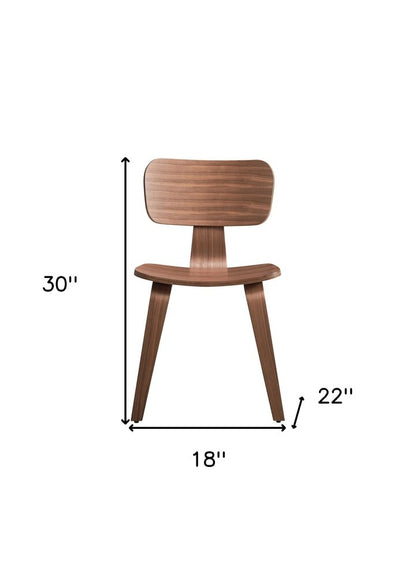 Set of Two Oak and Brown Solid Wood Open Back Dining Side Chairs HomeRoots