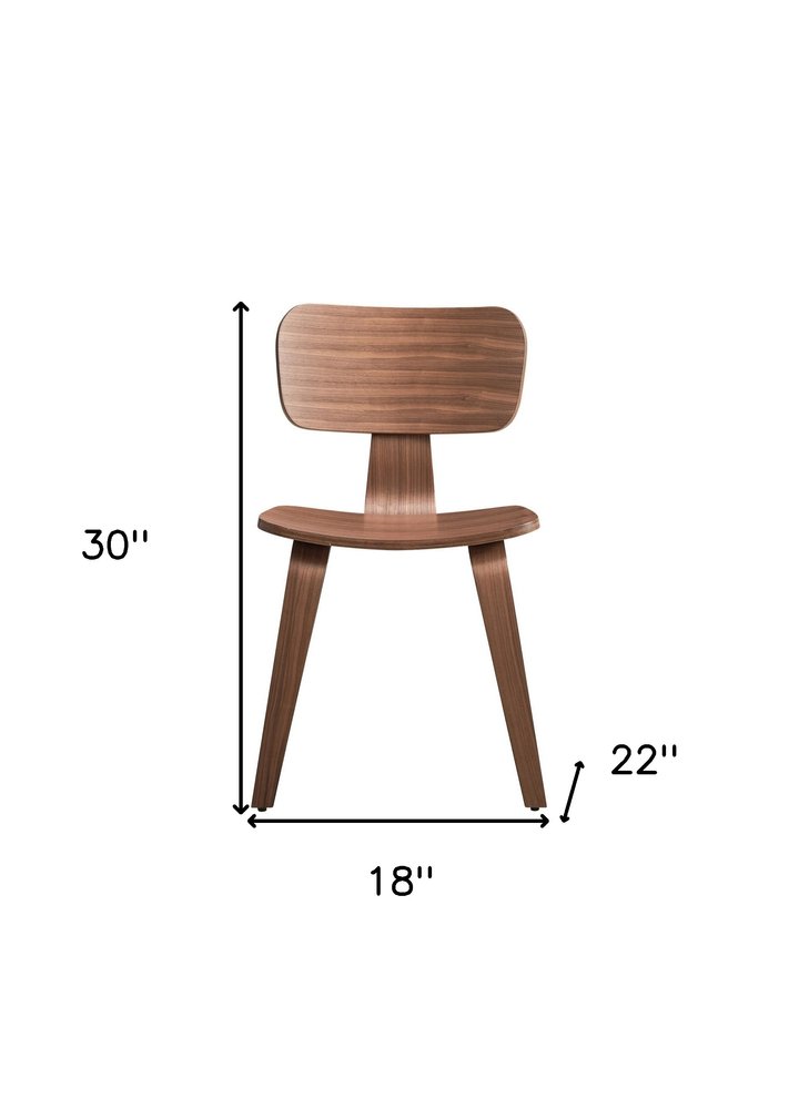 Set of Two Oak and Brown Solid Wood Open Back Dining Side Chairs HomeRoots
