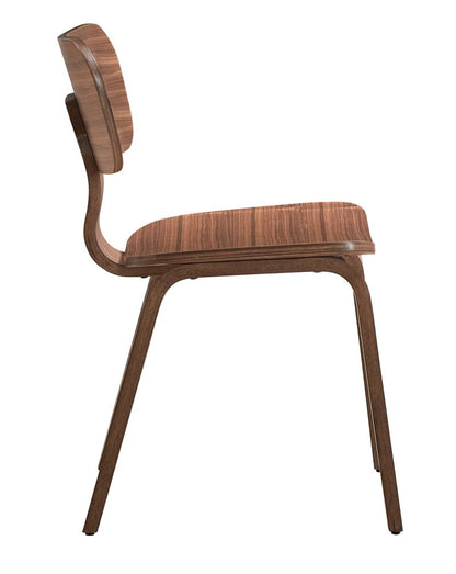 Set of Two Oak and Brown Solid Wood Open Back Dining Side Chairs HomeRoots