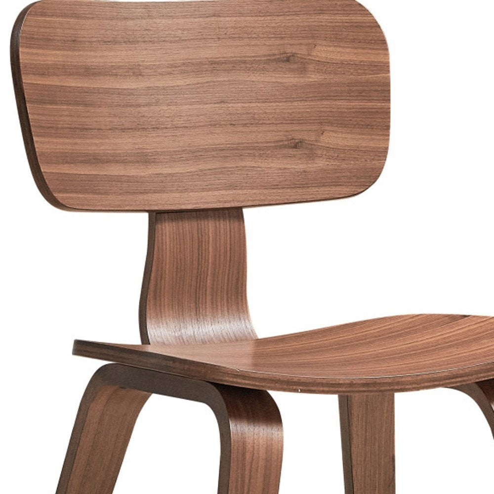 Set of Two Oak and Brown Solid Wood Open Back Dining Side Chairs HomeRoots