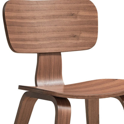 Set of Two Oak and Brown Solid Wood Open Back Dining Side Chairs HomeRoots