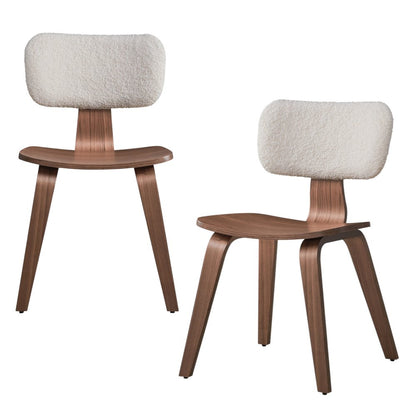 Set of Two Green and Brown Fabric Open Back Dining Side Chairs HomeRoots