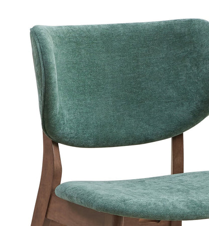 Set of Two Green and Brown Fabric Open Back Dining Side Chairs HomeRoots