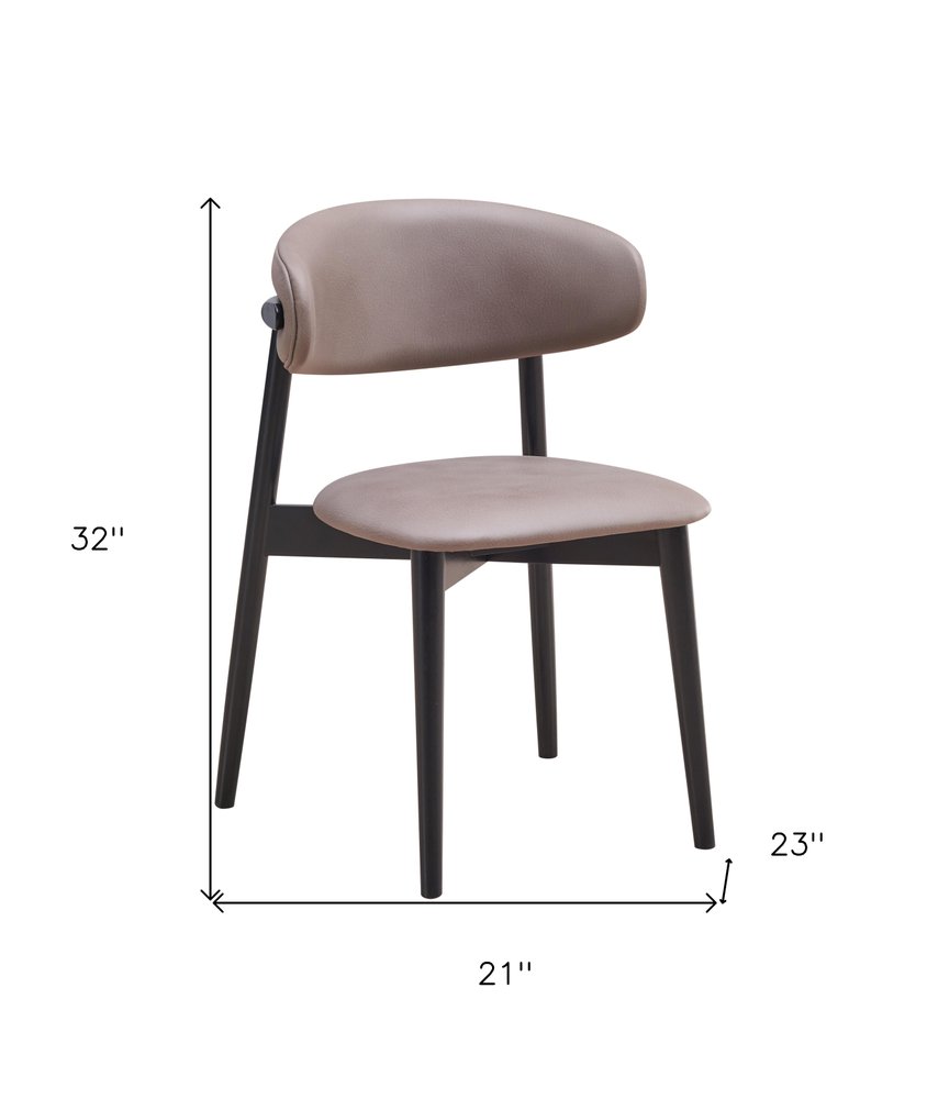 Set of Two Gray and Black Fabric Open Back Dining Side Chairs HomeRoots