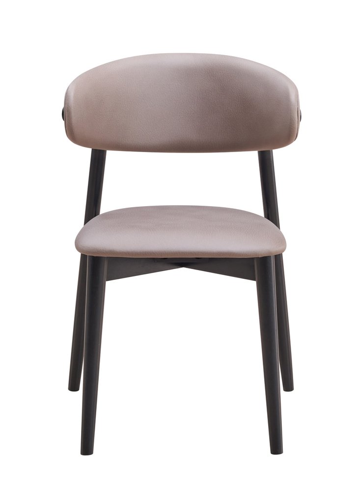 Set of Two Gray and Black Fabric Open Back Dining Side Chairs HomeRoots