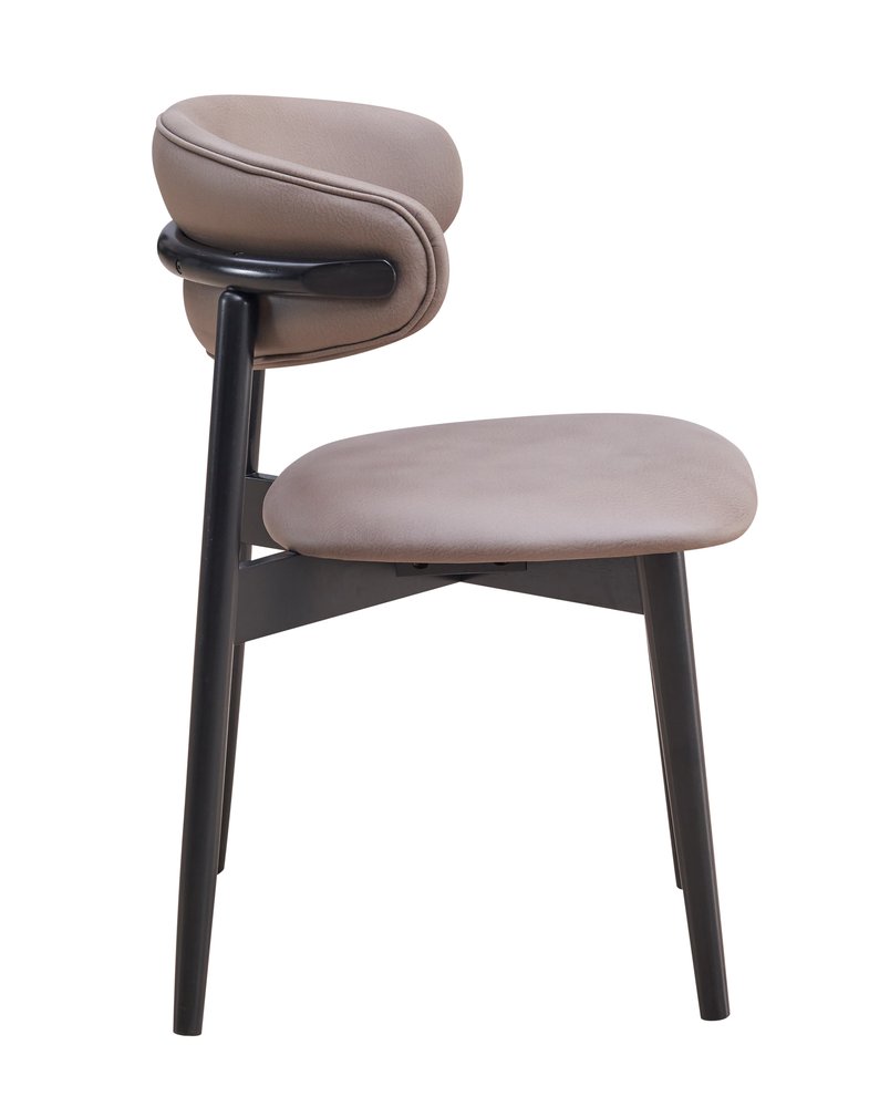 Set of Two Gray and Black Fabric Open Back Dining Side Chairs HomeRoots