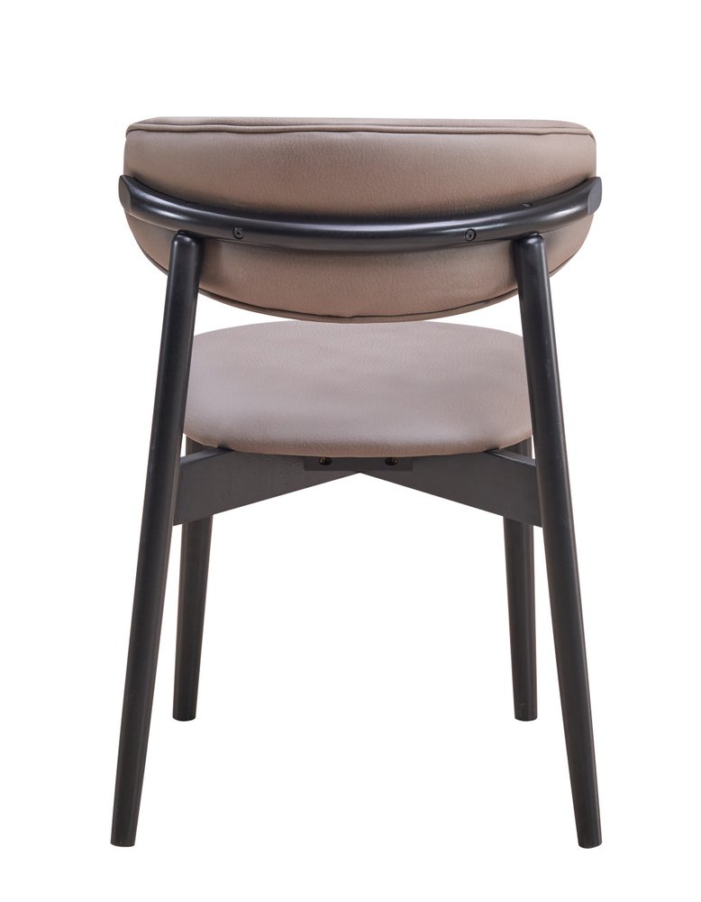Set of Two Gray and Black Fabric Open Back Dining Side Chairs HomeRoots