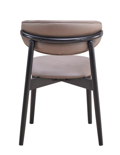 Set of Two Gray and Black Fabric Open Back Dining Side Chairs HomeRoots