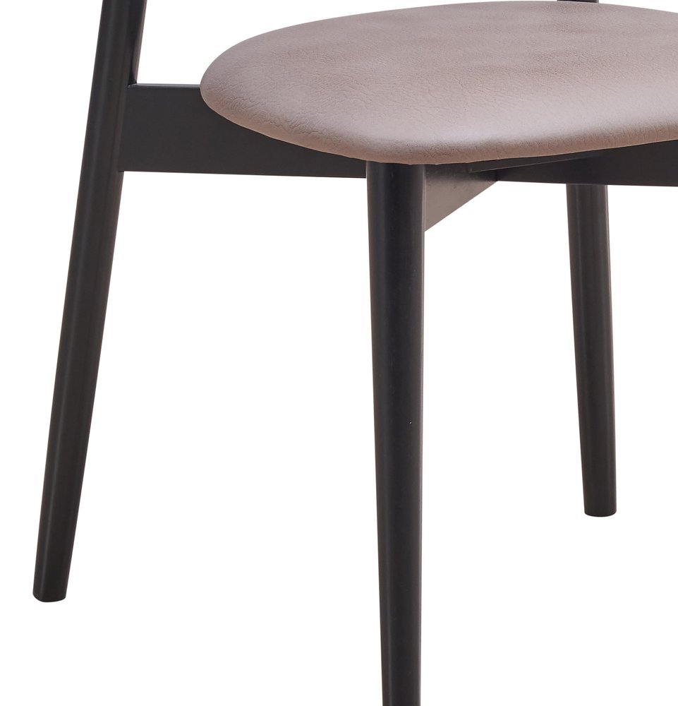 Set of Two Gray and Black Fabric Open Back Dining Side Chairs HomeRoots