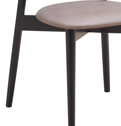 Set of Two Gray and Black Fabric Open Back Dining Side Chairs HomeRoots