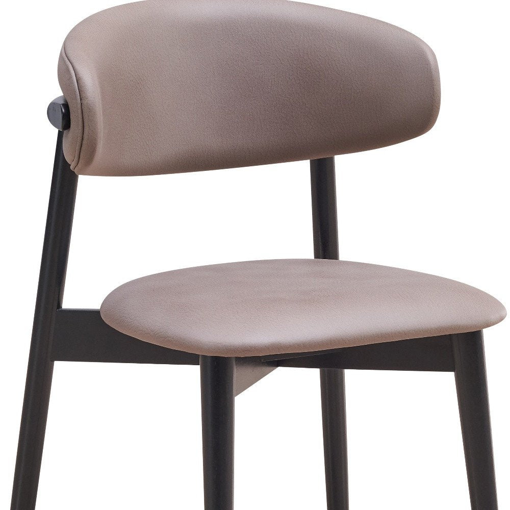 Set of Two Gray and Black Fabric Open Back Dining Side Chairs HomeRoots