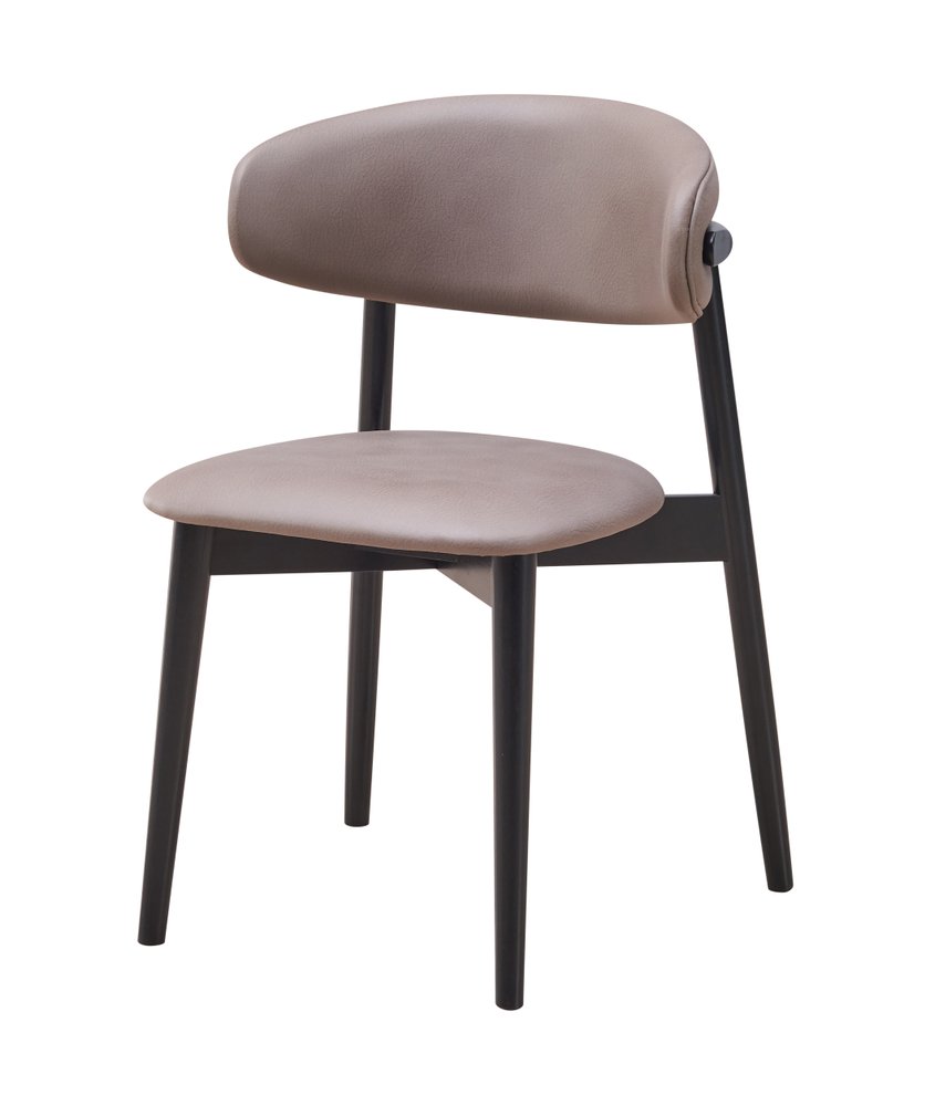 Set of Two Gray and Black Fabric Open Back Dining Side Chairs HomeRoots