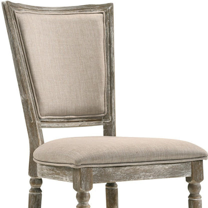 Set of Two Gray Upholstered Fabric And Solid Wood Dining Side Chairs HomeRoots