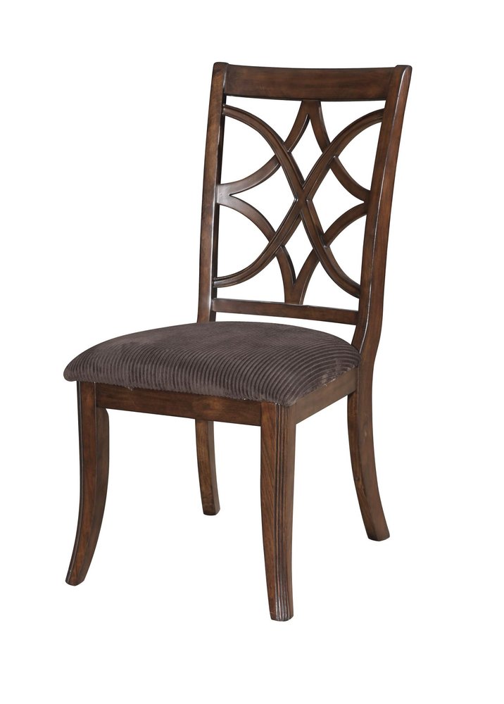 Set of Two Brown and Dark Brown Upholstered Microfiber Dining Side Chairs HomeRoots