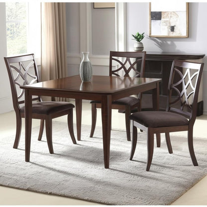 Set of Two Brown and Dark Brown Upholstered Microfiber Dining Side Chairs HomeRoots