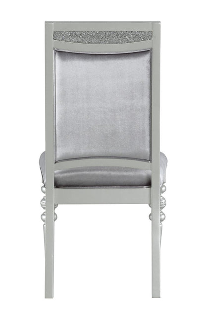 Set of Two Platinum Fabric Dining Side Chairs HomeRoots