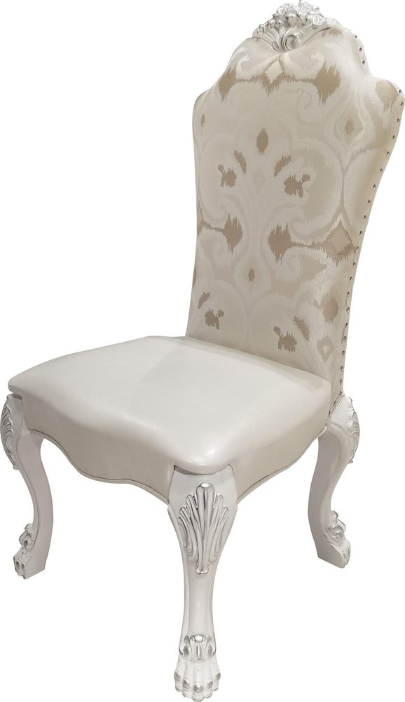Set of Two Beige Light Brown And Bone Fabric And Faux Leather And Solid Wood Dining Side Chairs HomeRoots
