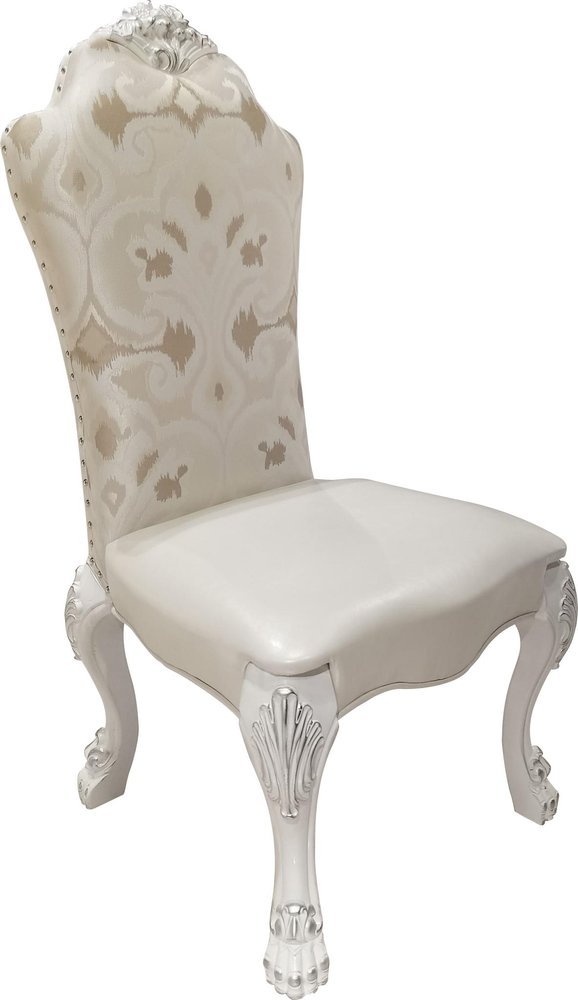 Set of Two Beige Light Brown And Bone Fabric And Faux Leather And Solid Wood Dining Side Chairs HomeRoots