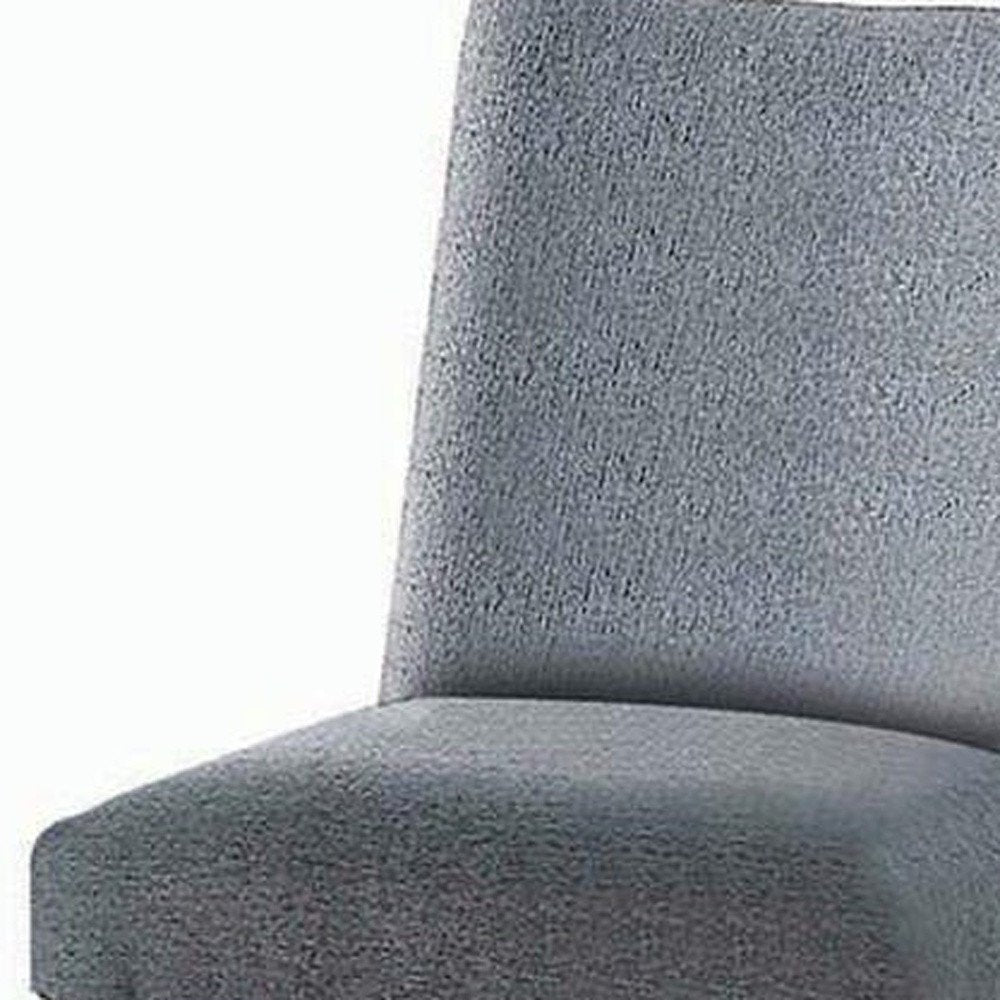 Set of Two 25" Gray And Espresso Fabric And Solid Wood Counter Height Bar Chairs HomeRoots