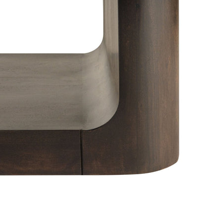 48" Walnut Solid Wood Floor Shelf Coffee Table With Shelf HomeRoots