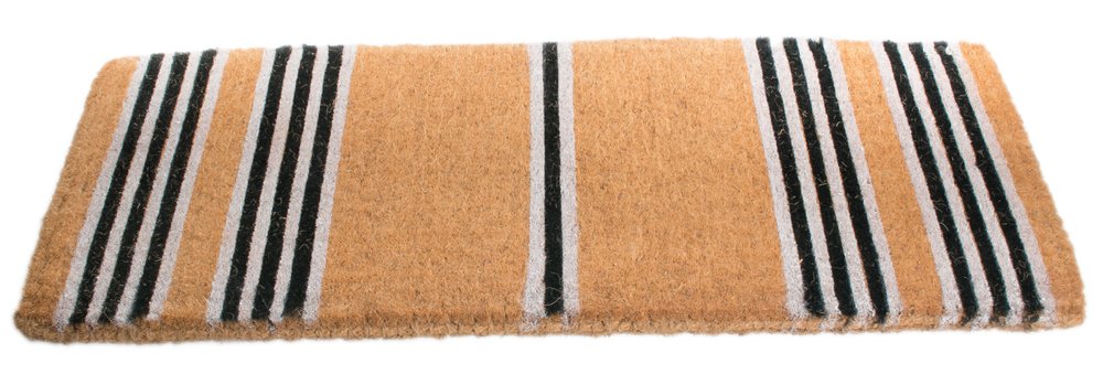 18" X 48" Brown and Black Coir Striped Outdoor Door Mat — view 2