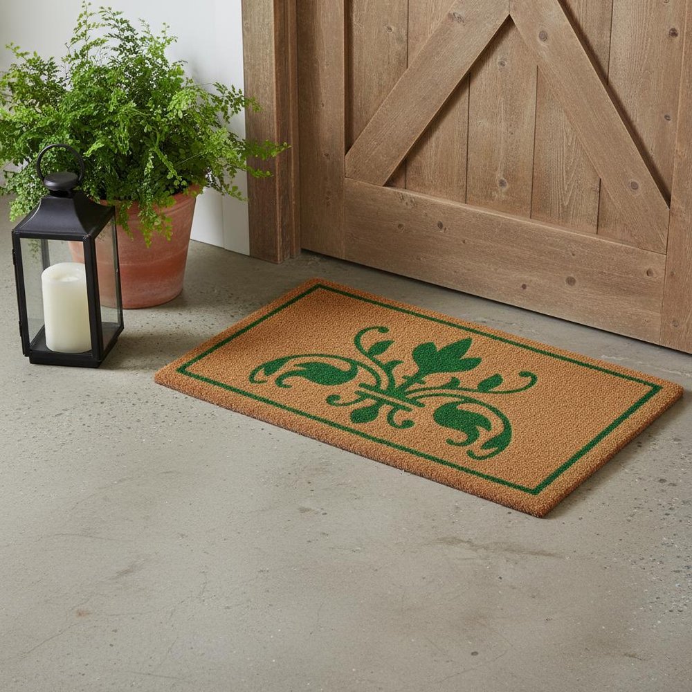 18" X 30" Brown and Green Coir Abstract Outdoor Door Mat — view 12