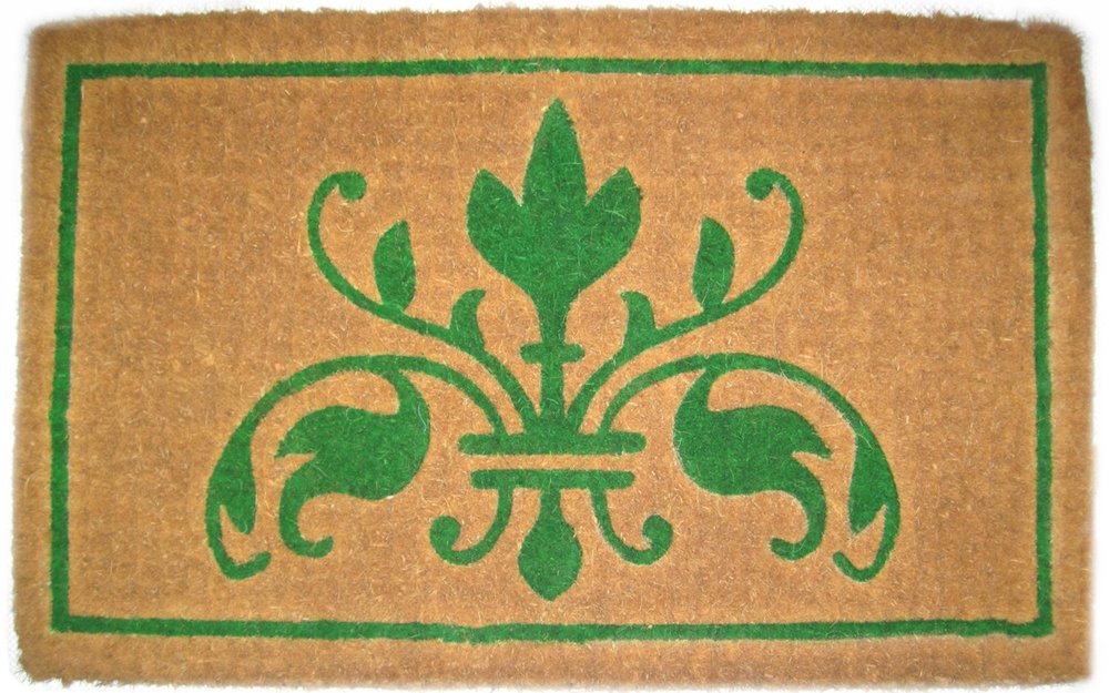 18" X 30" Brown and Green Coir Abstract Outdoor Door Mat — view 10