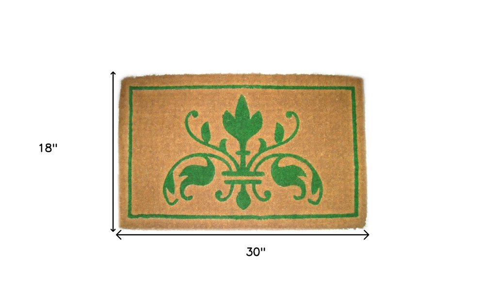 18" X 30" Brown and Green Coir Abstract Outdoor Door Mat — view 11