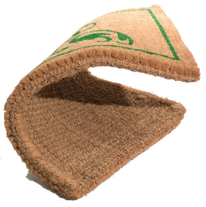 18" X 30" Brown and Green Coir Abstract Outdoor Door Mat