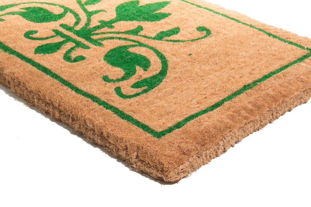 18" X 30" Brown and Green Coir Abstract Outdoor Door Mat — view 3