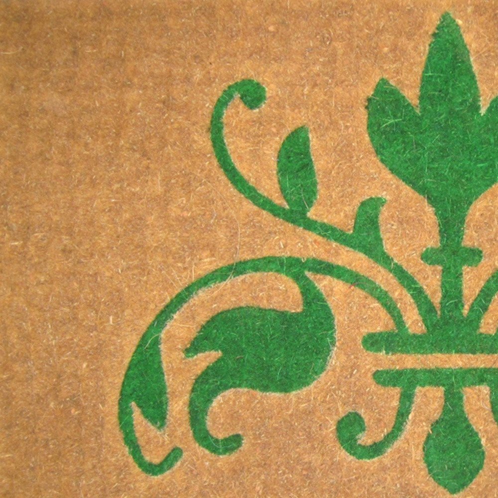 18" X 30" Brown and Green Coir Abstract Outdoor Door Mat — view 4