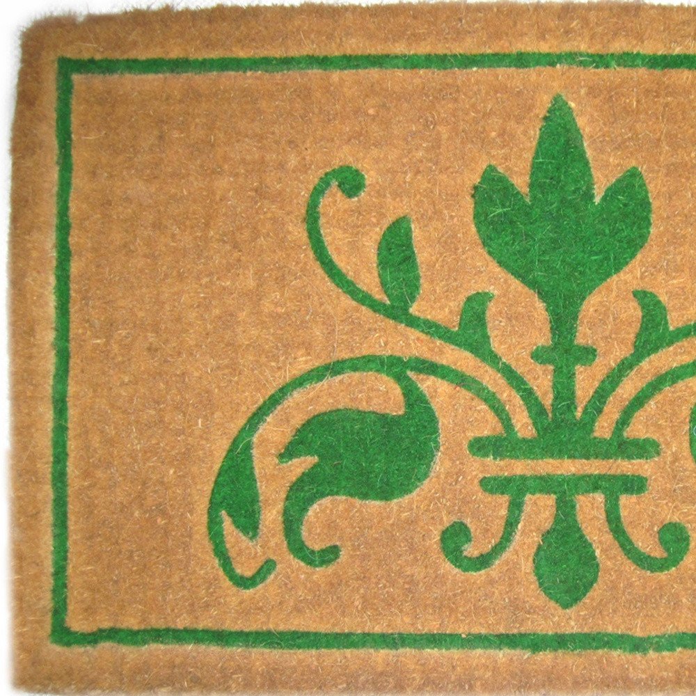 18" X 30" Brown and Green Coir Abstract Outdoor Door Mat — view 5