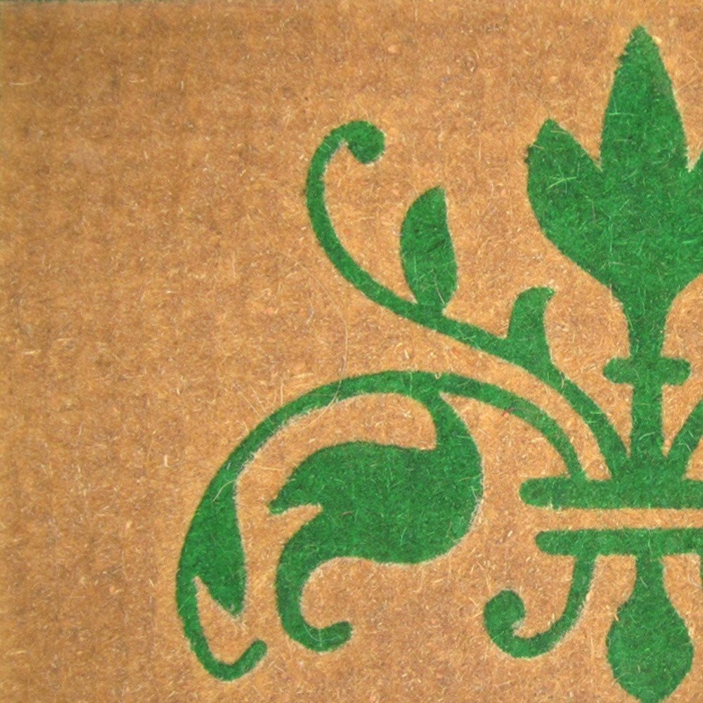 18" X 30" Brown and Green Coir Abstract Outdoor Door Mat — view 9