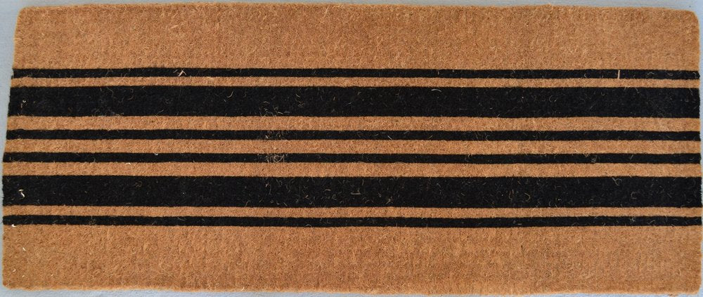 24" X 60" Brown and Black Coir Striped Outdoor Door Mat — view 1