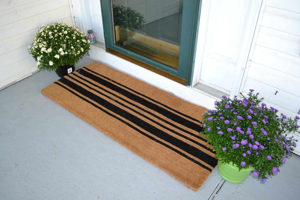 24" X 60" Brown and Black Coir Striped Outdoor Door Mat — view 2
