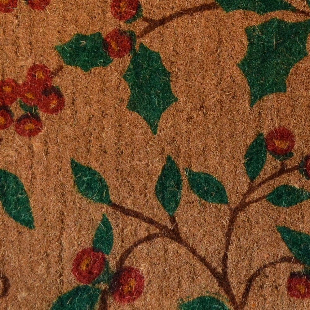 18" X 30" Brown and Green Coir Holiday Outdoor Christmas Door Mat — view 9