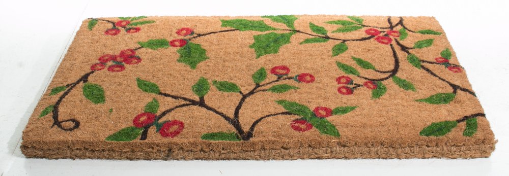 18" X 30" Brown and Green Coir Holiday Outdoor Christmas Door Mat — view 2