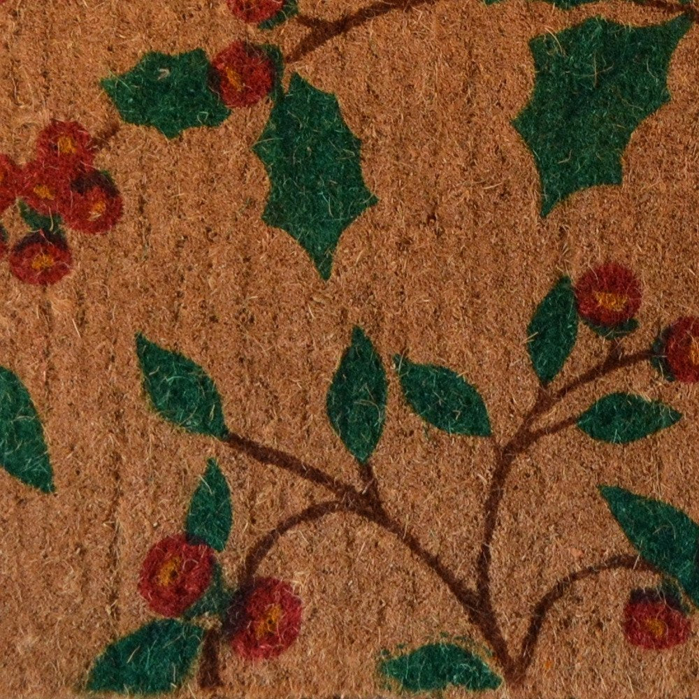 18" X 30" Brown and Green Coir Holiday Outdoor Christmas Door Mat — view 7