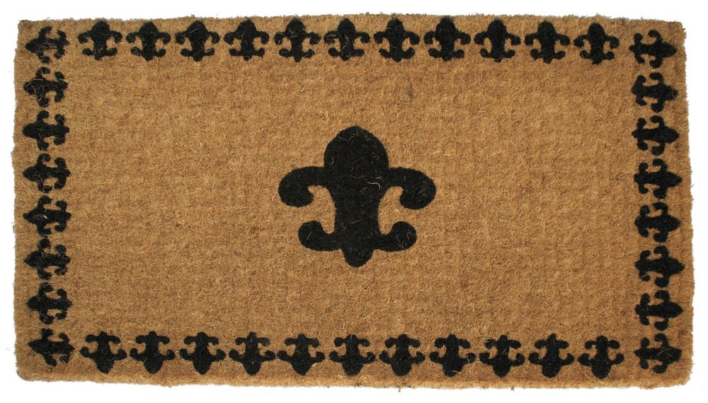 18" X 30" Brown and Black Coir Abstract Outdoor Door Mat — view 1