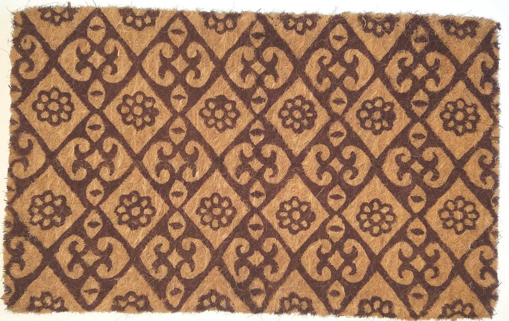 18" X 30" Brown Coir Floral Outdoor Door Mat — view 1