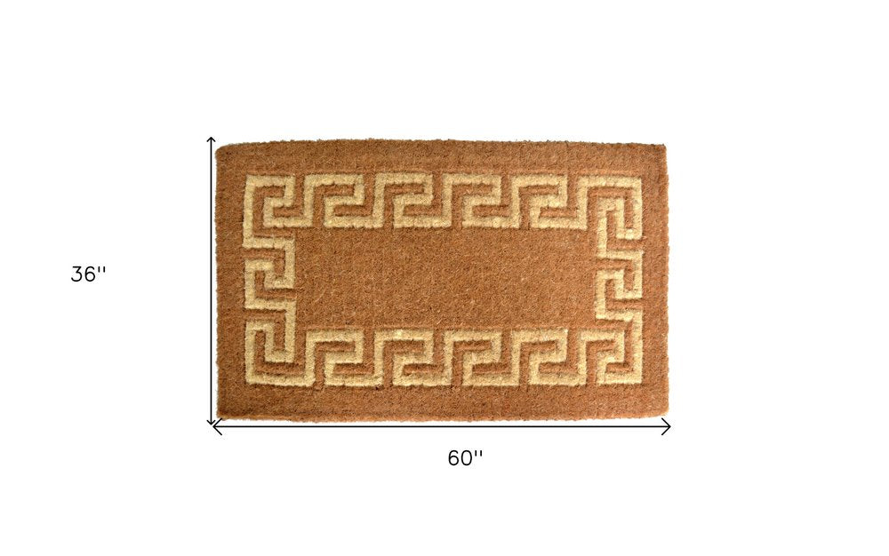 36" X 60" Brown Coir Greek Key Outdoor Door Mat — view 6