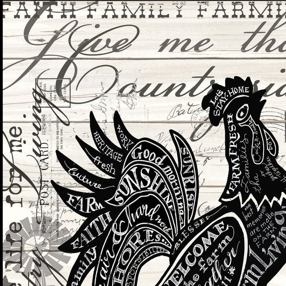 Faith Family Farming Rooster Black Framed Wall Art — view 2