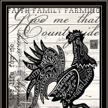 Faith Family Farming Rooster Black Framed Wall Art HomeRoots