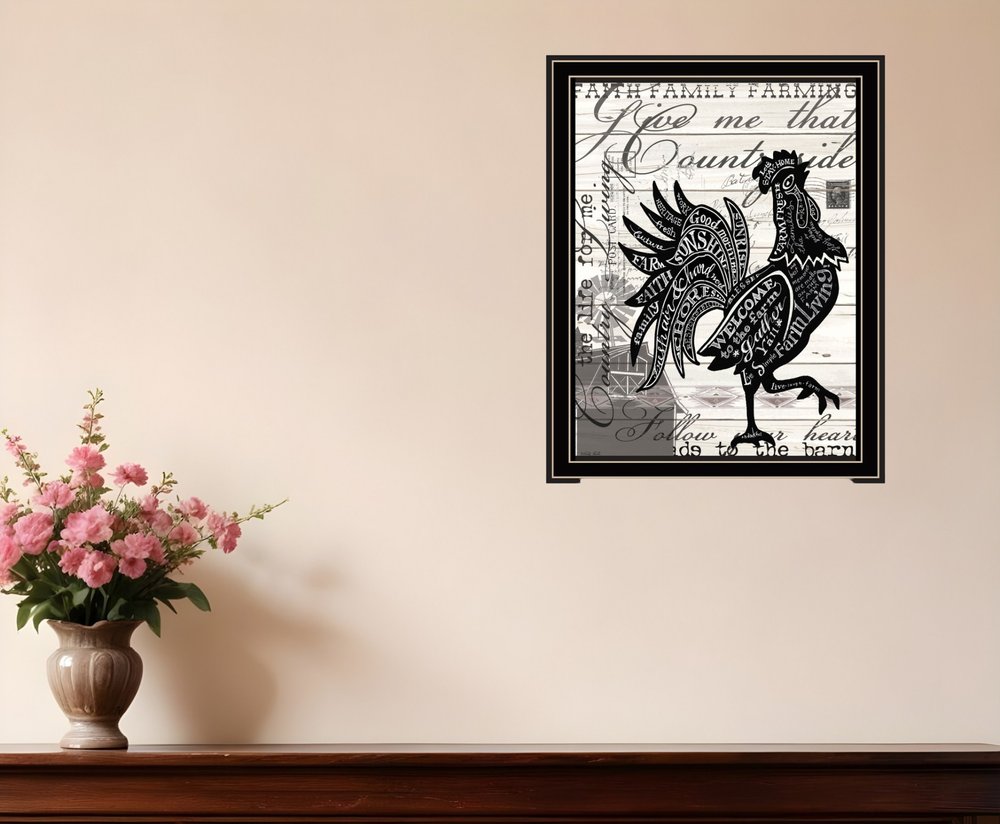 Faith Family Farming Rooster Black Framed Wall Art — view 5