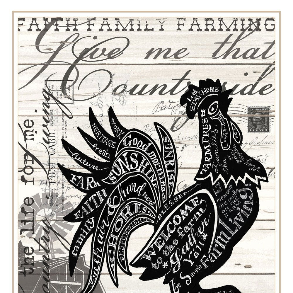 Faith Family Farm Rooster White Framed Wall Art HomeRoots