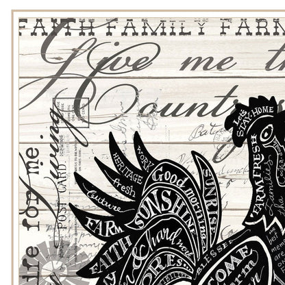 Faith Family Farm Rooster White Framed Wall Art HomeRoots