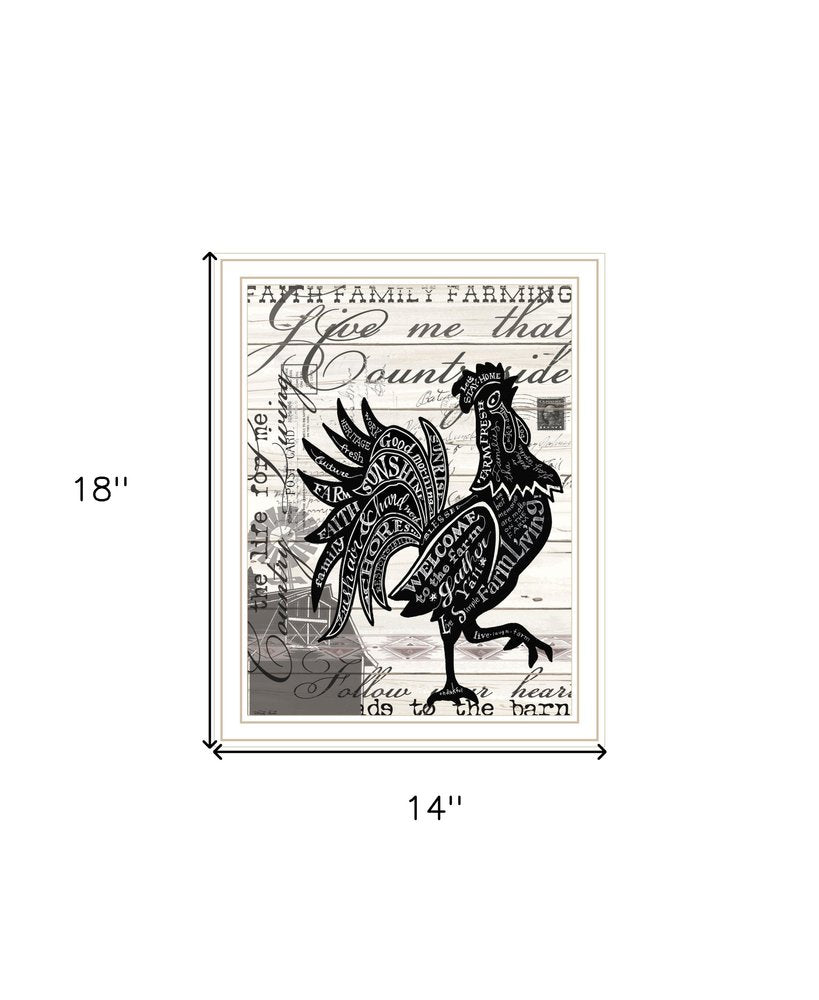 Faith Family Farm Rooster White Framed Wall Art — view 5